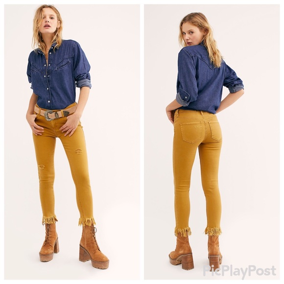 Free People Denim - Free People Great Heights Frayed Skinny Jeans